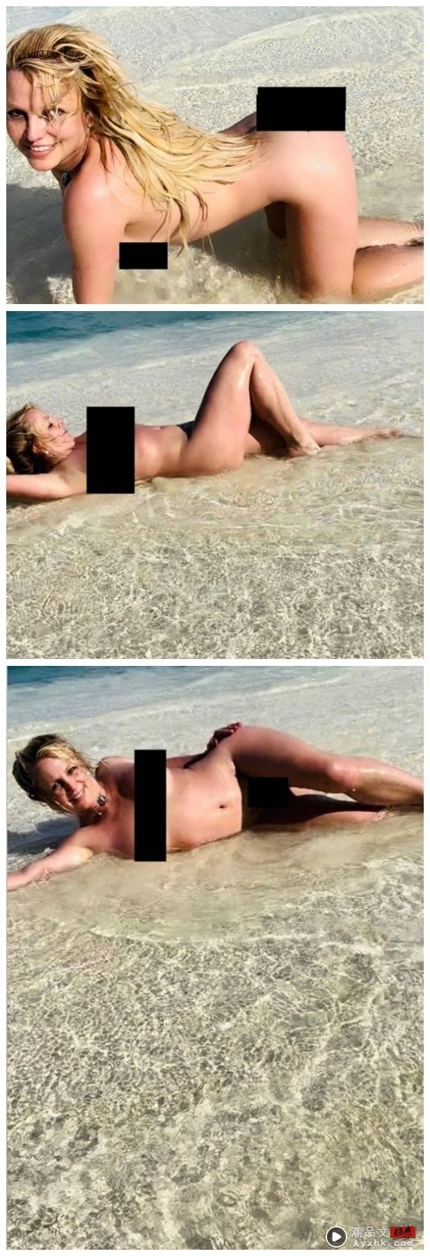 Britney又公开全抛照！无遮无掩 直躺沙滩上！ 娱乐资讯 图2张